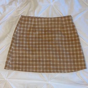 Princess Polly Tan Plaid Mini Skirt